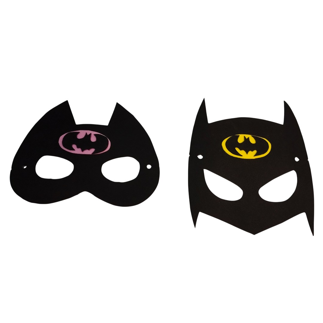 Máscaras Batman e Batgirl Toda Em Eva Para Lembrancinha De Festa Infantil Com 10 Unidades - Imagem 2