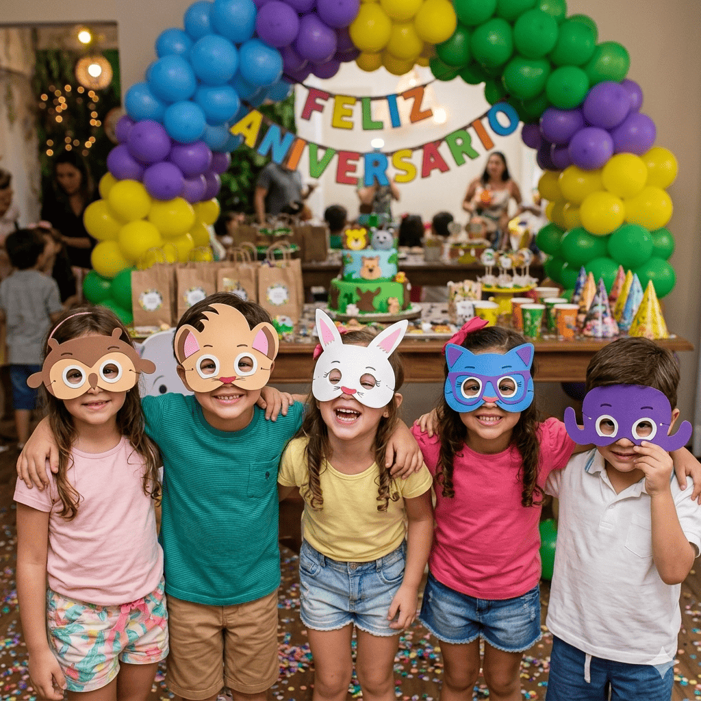 Máscaras Tema Bolofofos Em Eva Para Lembrancinha De Aniversário Infantil Com 10 Unidades
