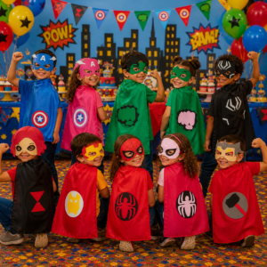 Kit Lembancinha Vingadores Com Capa, Máscara E Bracelete Para Festas Infantil Com 10 Unidades
