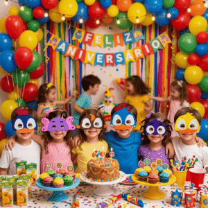 Máscaras Galinha Pintadiha Em Eva Para Lembrancinha Festa Infantil Com 10 Unidades