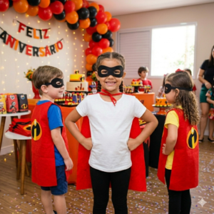 Kit Lembrancinha Os Incríveis Com Capa, Máscara E Bracelete Para Lembrancinha de  Festa Infantil Com 10 Unidades