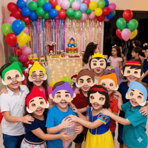 Máscaras Branca De Neve E Os 7 Anões Toda Em Eva Para Lembrancinha Festa Infantil Com 10 Unidades