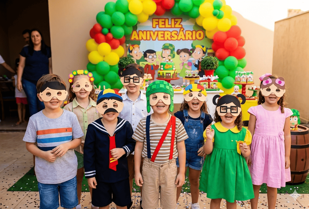 Máscaras Turma Do Chaves Em Eva Para Lembrancinha De Festa Infantil Com 10 Unidades