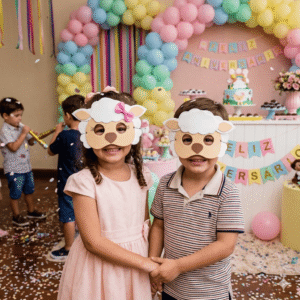 Máscaras Ovelhinha em Eva Para Lembrancinha De Eventos Infantil Com 10 Unidades