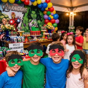 Máscaras Hulk E She Hulk Em Eva Para Lembrancinha Festa Infantil Com 10 Unidades