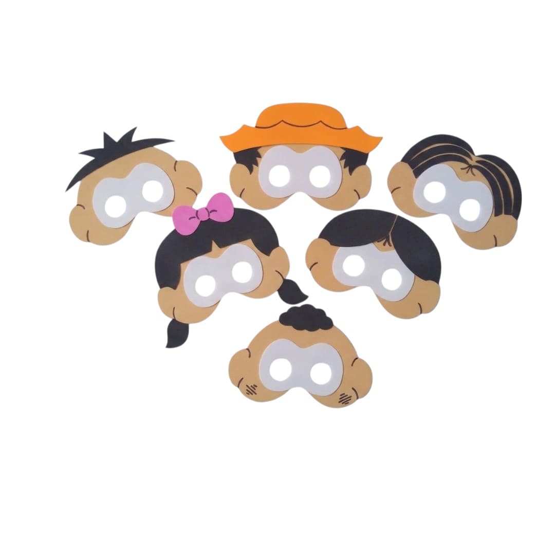 Máscaras Turma Da Mônica Em Eva Para Lembrancinha De Festa Infantil Com 10 Unidades - Imagem 2
