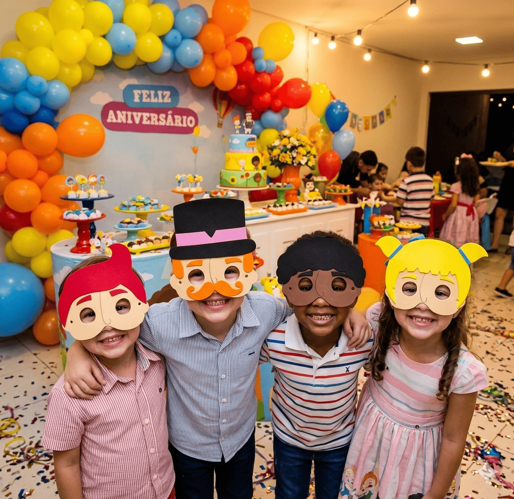 Máscaras Mundo Bita Em Eva Para Lembrancinha De Festa Infantil Com 10 Unidades