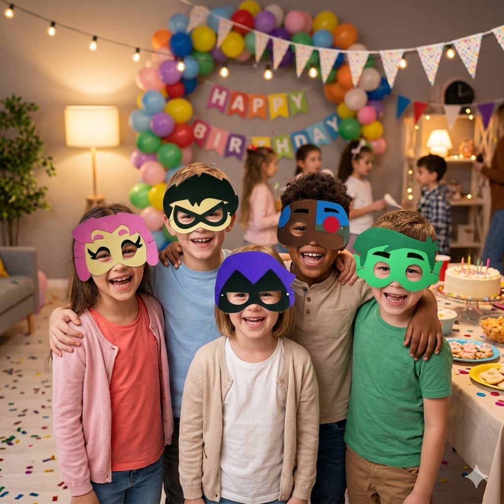 Máscaras Jovens Titãs Em Eva Para Lembrancinha De Festa Infantil Com 10 Unidades