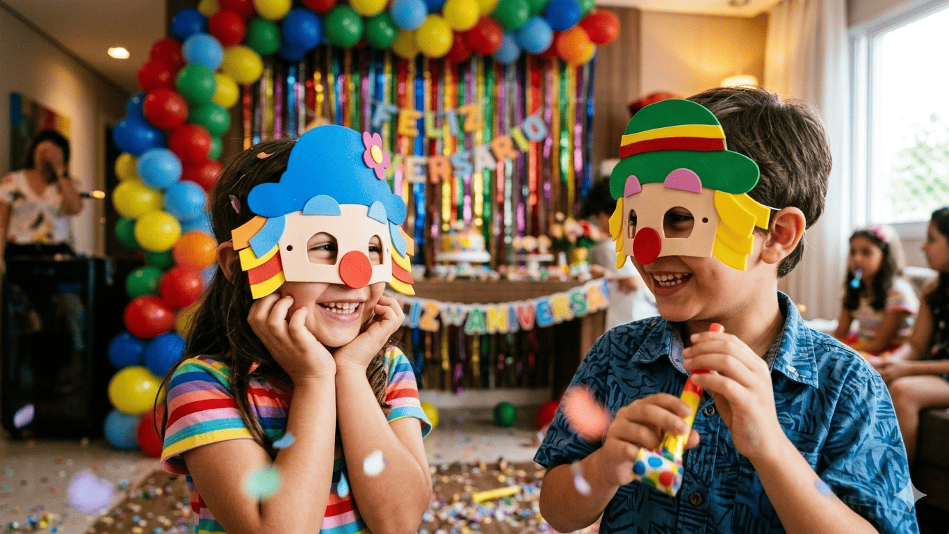Máscaras Patati e Patatá Em Eva Para Lembrancinha De Festa Infantil Com 10 Unidades