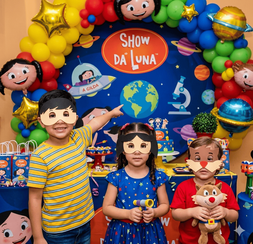Máscaras Show Da Luna Toda Em Eva Para Lembrancinha De Festa Infantil Com 10 Unidades