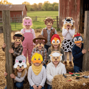 Máscaras Animais Da Fazendinha Em Eva Para Lembrancinha Festa Infantil Com 10 Unidades