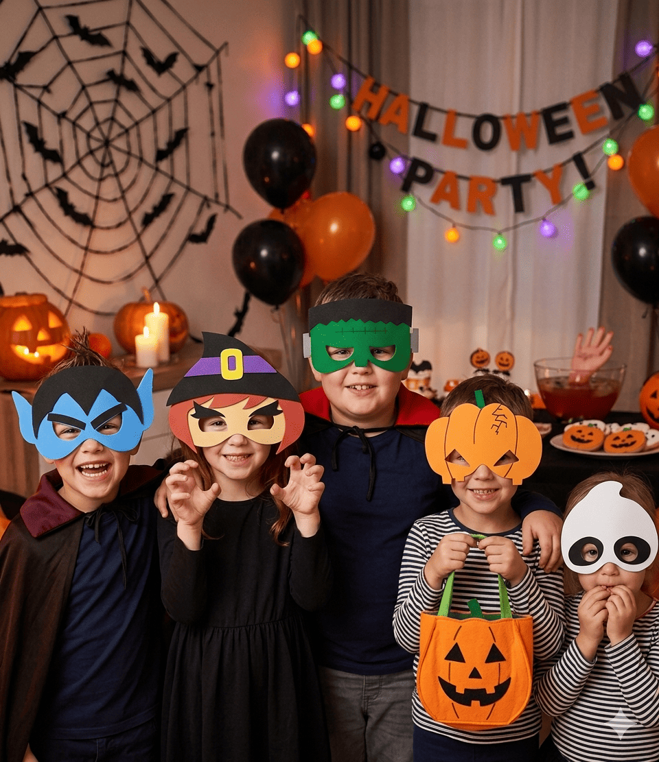 Máscaras Halloween Em Eva Para Lembrancinha De Festa Infantil Com 10 Unidades