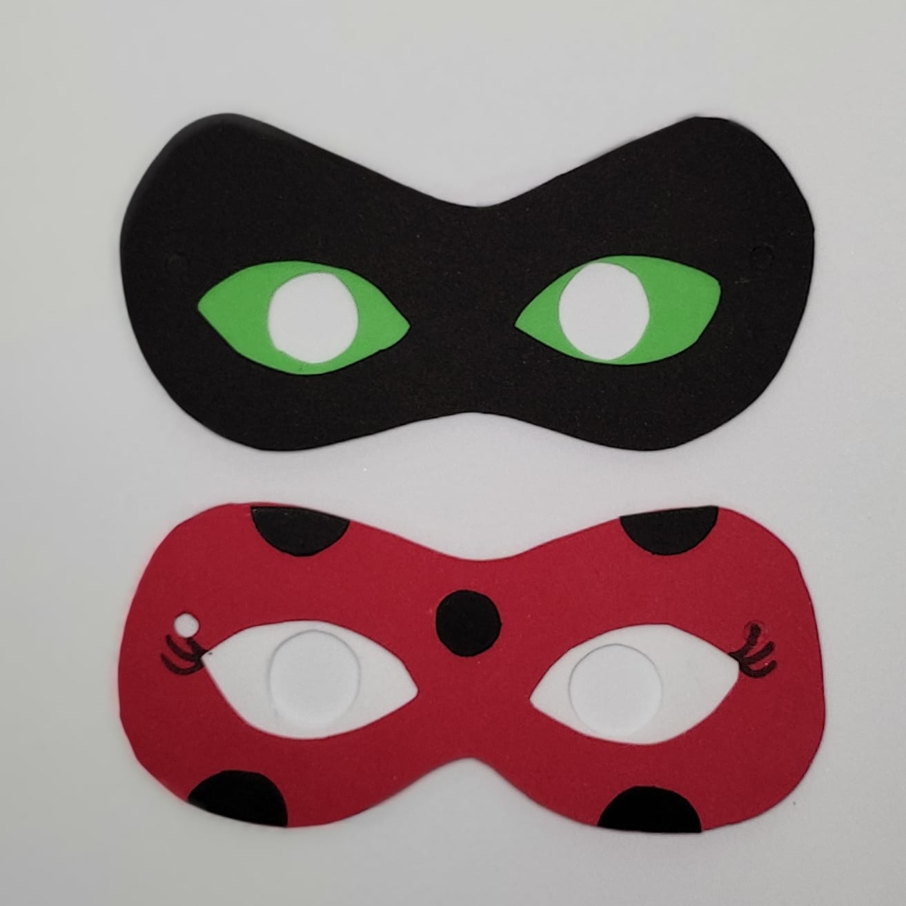 Máscaras Ladybug E Catnoir Em Eva Para Lembrancinha De Festa Infantil Com 10 Unidades - Imagem 3