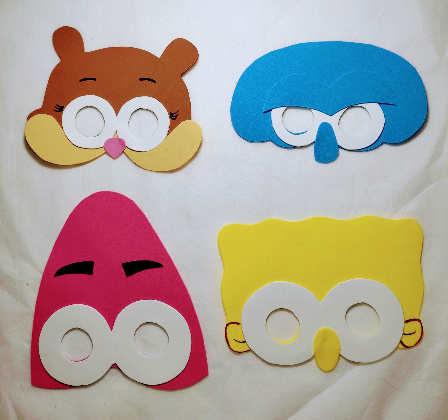 Máscaras Bob Esponja Em Eva Para Lembrancinha De Festa Infantil Com 10 Unidades - Imagem 2