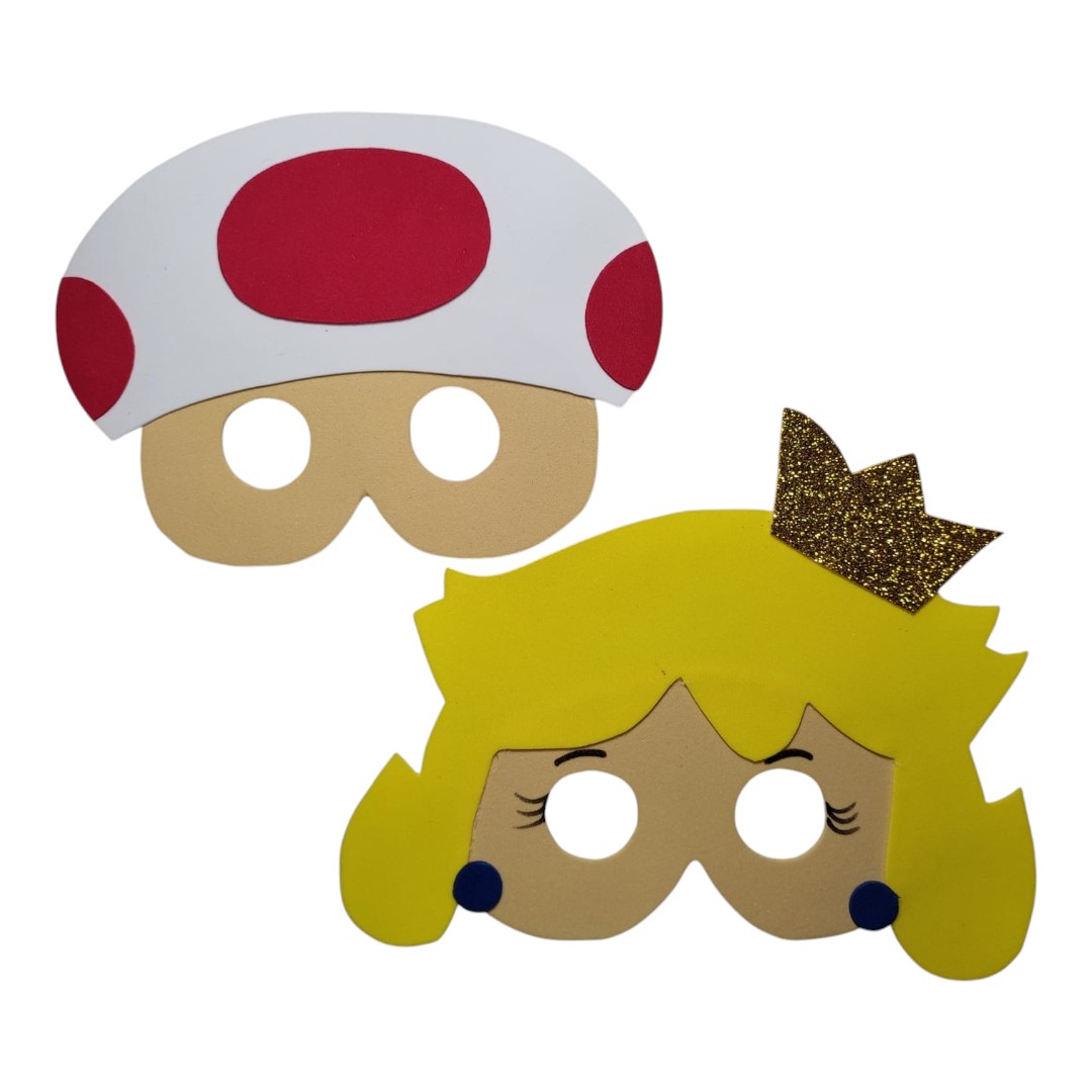 Máscaras Super Mário Bros Em Eva Para Lembrancinha Festa Infantil Com 10 Unidades - Imagem 3