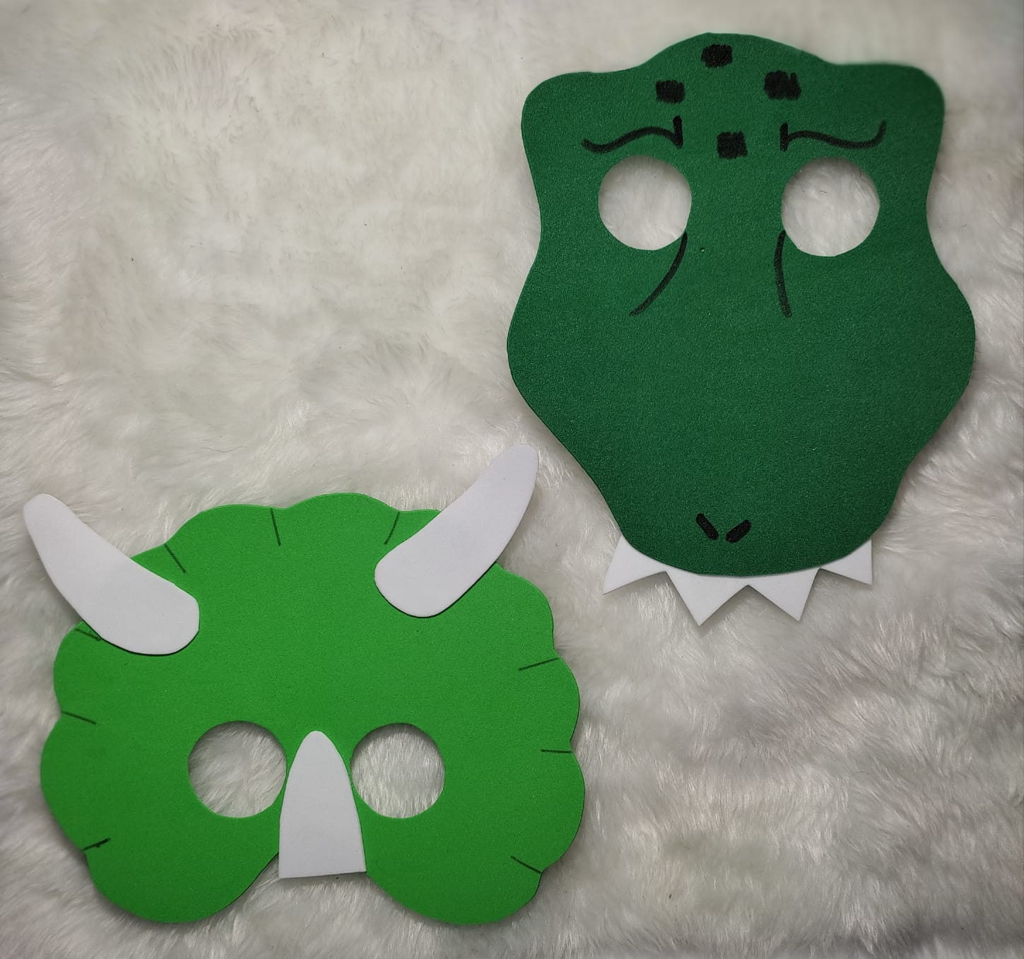 Máscaras Dinossauros Em Eva Para Festa Infantil Com 10 Unidades - Imagem 3