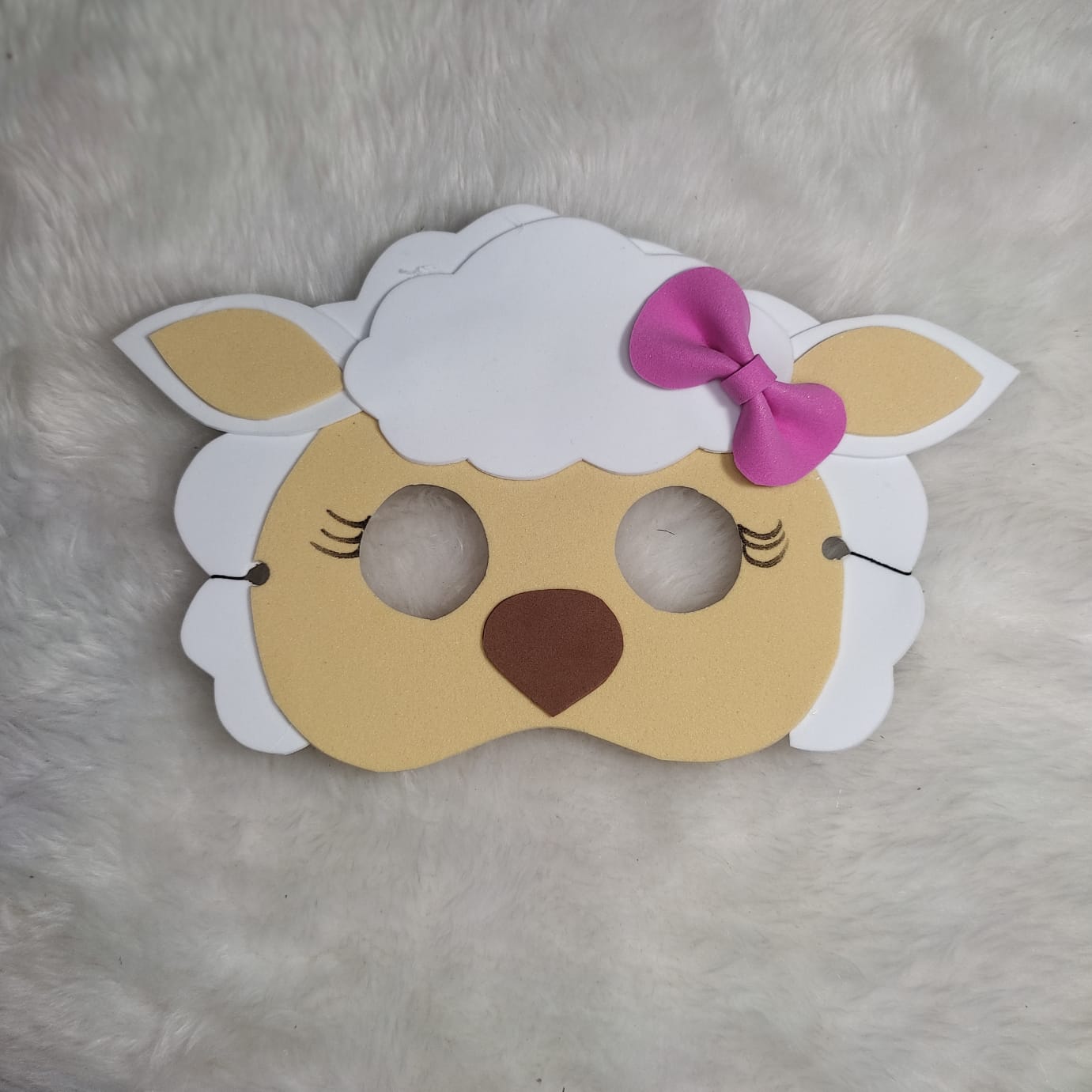 Máscaras Ovelhinha em Eva Para Lembrancinha De Eventos Infantil Com 10 Unidades - Imagem 4
