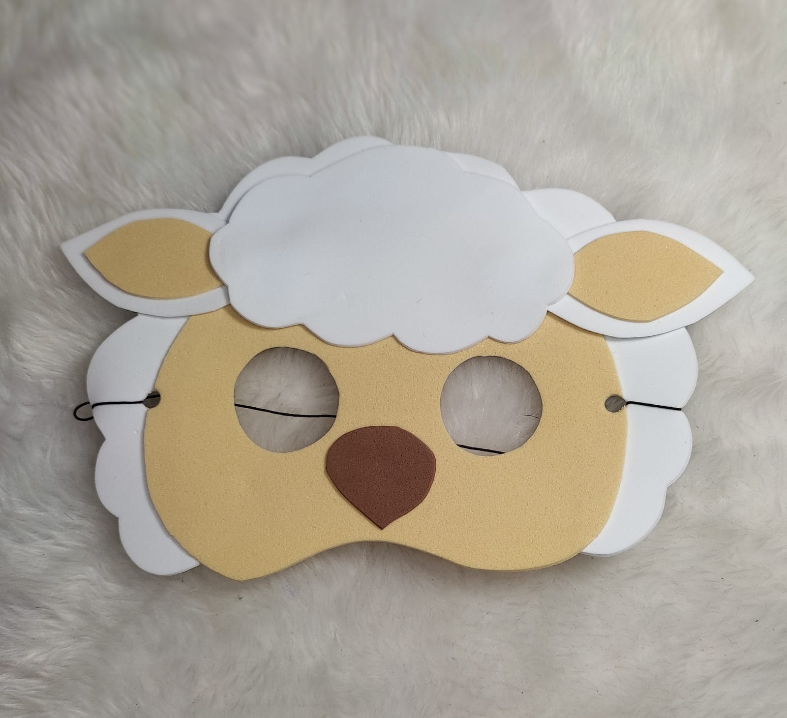Máscaras Ovelhinha em Eva Para Lembrancinha De Eventos Infantil Com 10 Unidades - Imagem 3