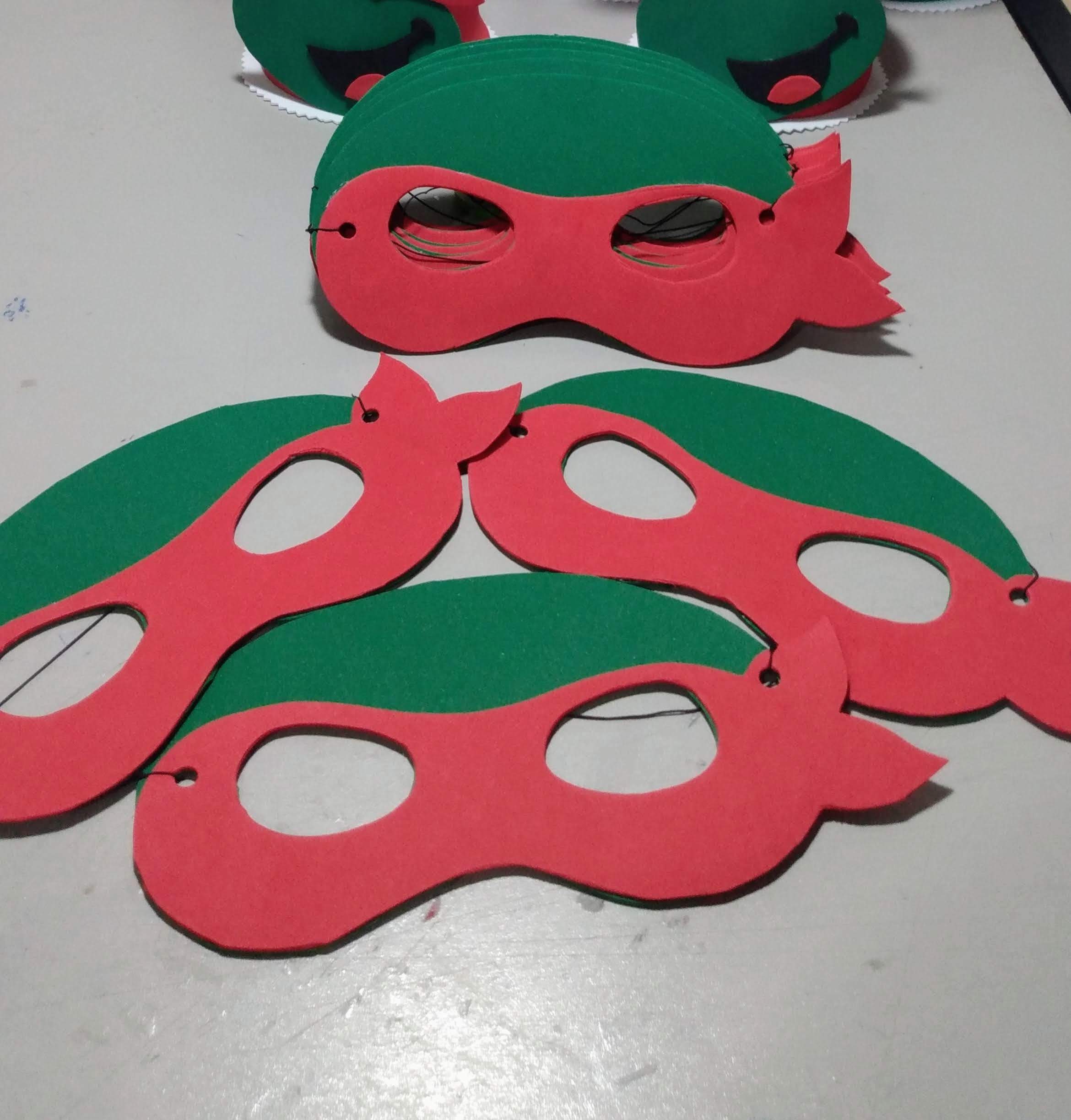 Máscaras Tartaruga Ninja Toda Em Eva Para Lembrancinha De Festa Infantil Com 10 Unidades - Imagem 2