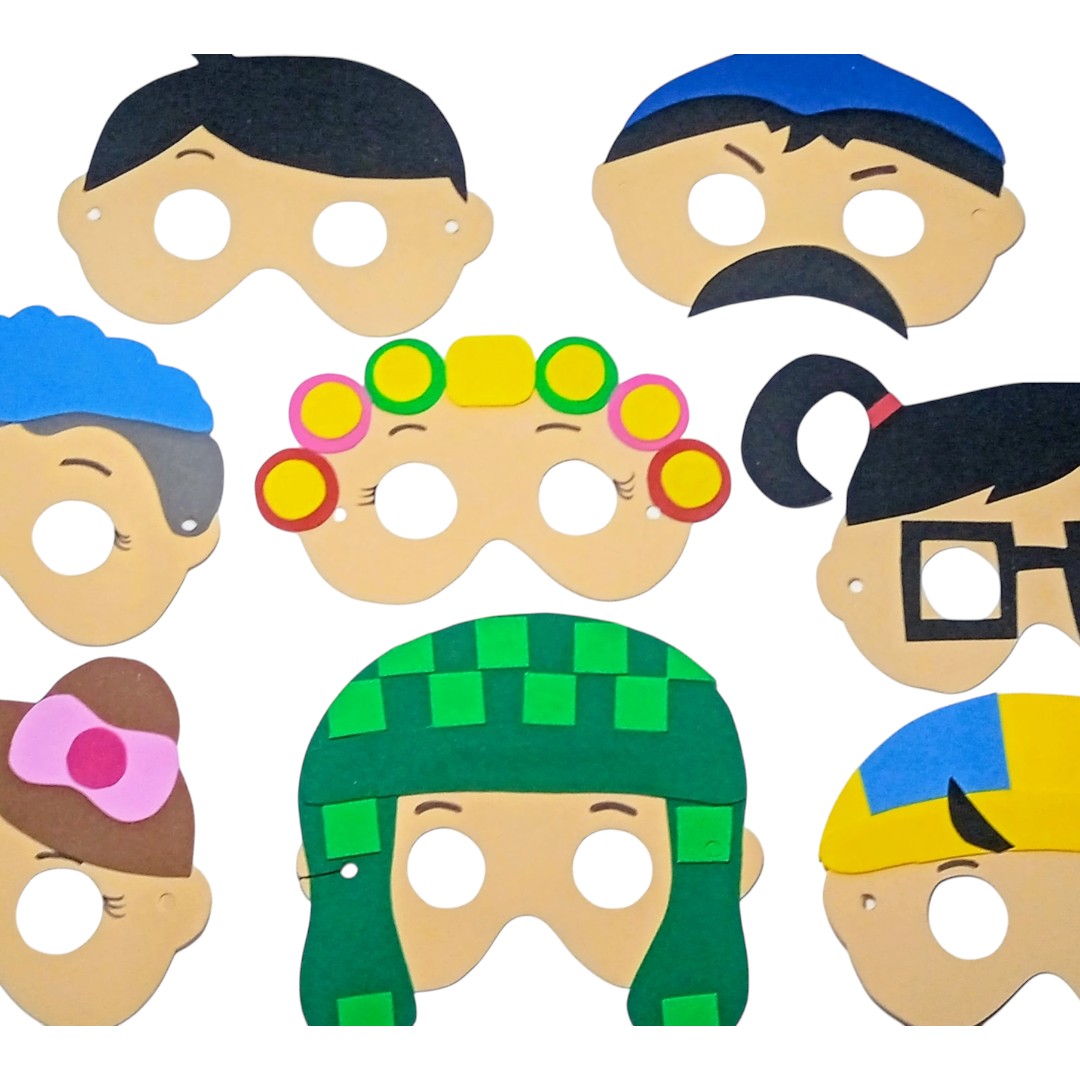 Máscaras Turma Do Chaves Em Eva Para Lembrancinha De Festa Infantil Com 10 Unidades - Imagem 2