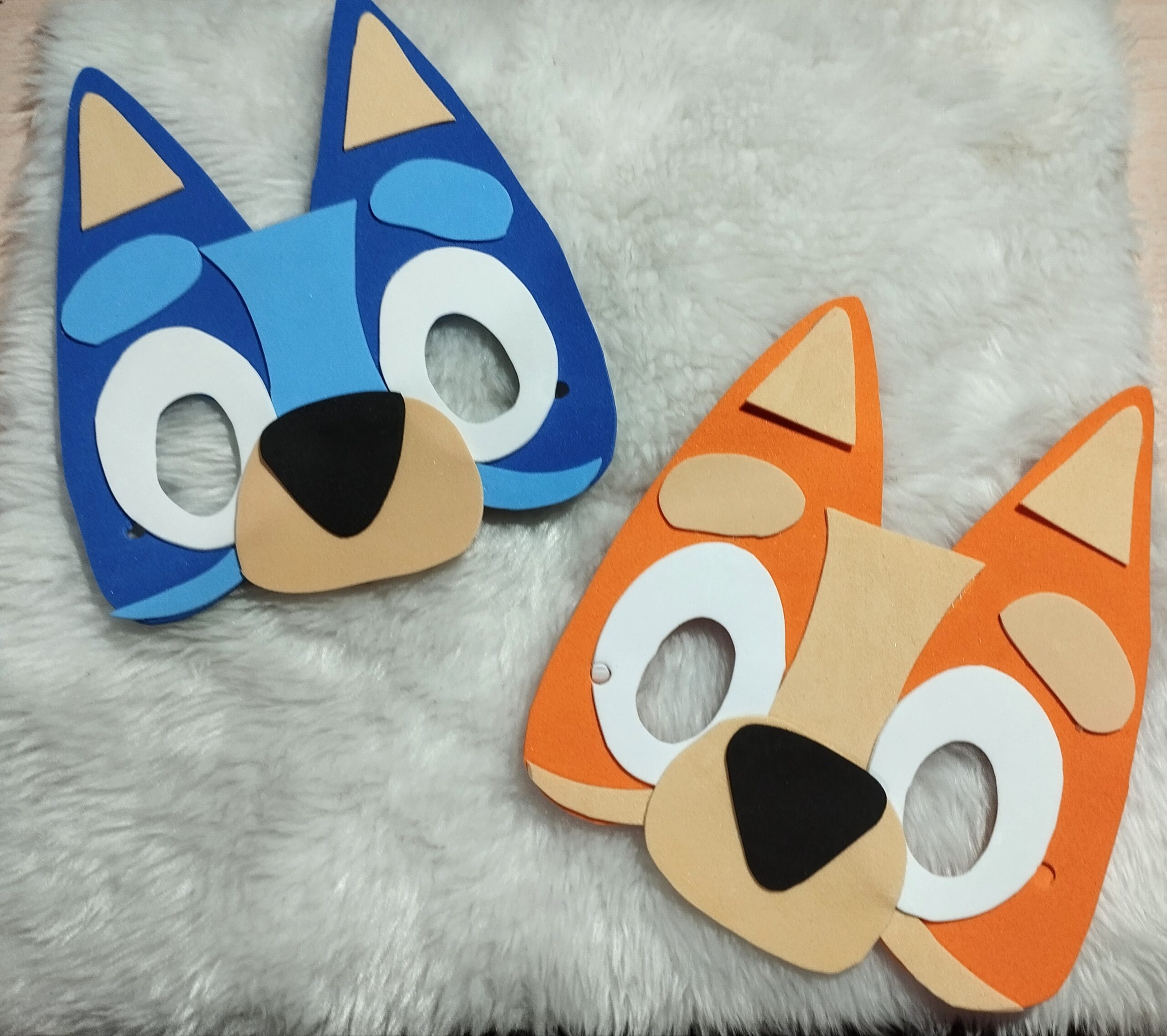 Máscaras Bluey e Bingo Em Eva Para Lembrancinha De Festa Infantil Com 10 Unidades - Imagem 3