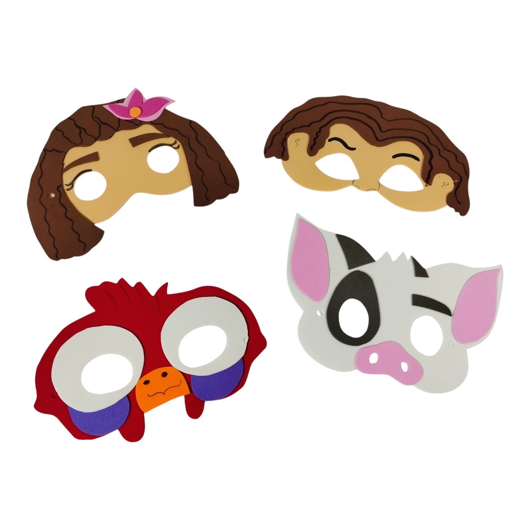 Máscaras Moana Em Eva Para Lembrancinha De Festa Infantil Com 10 Unidades - Imagem 2