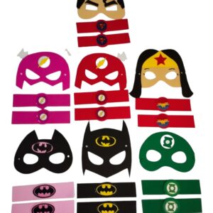 Kit Lembrancinha Liga da Justiça Com Máscara E 2 Braceletes Em Eva Para Festa Infantil