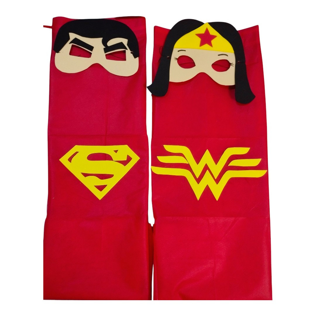 Kit Lembrancinha Liga Da Justiça Com Máscara Em Eva E Capa De TNT Para Festa Infantil Com 10 Unidades - Imagem 4