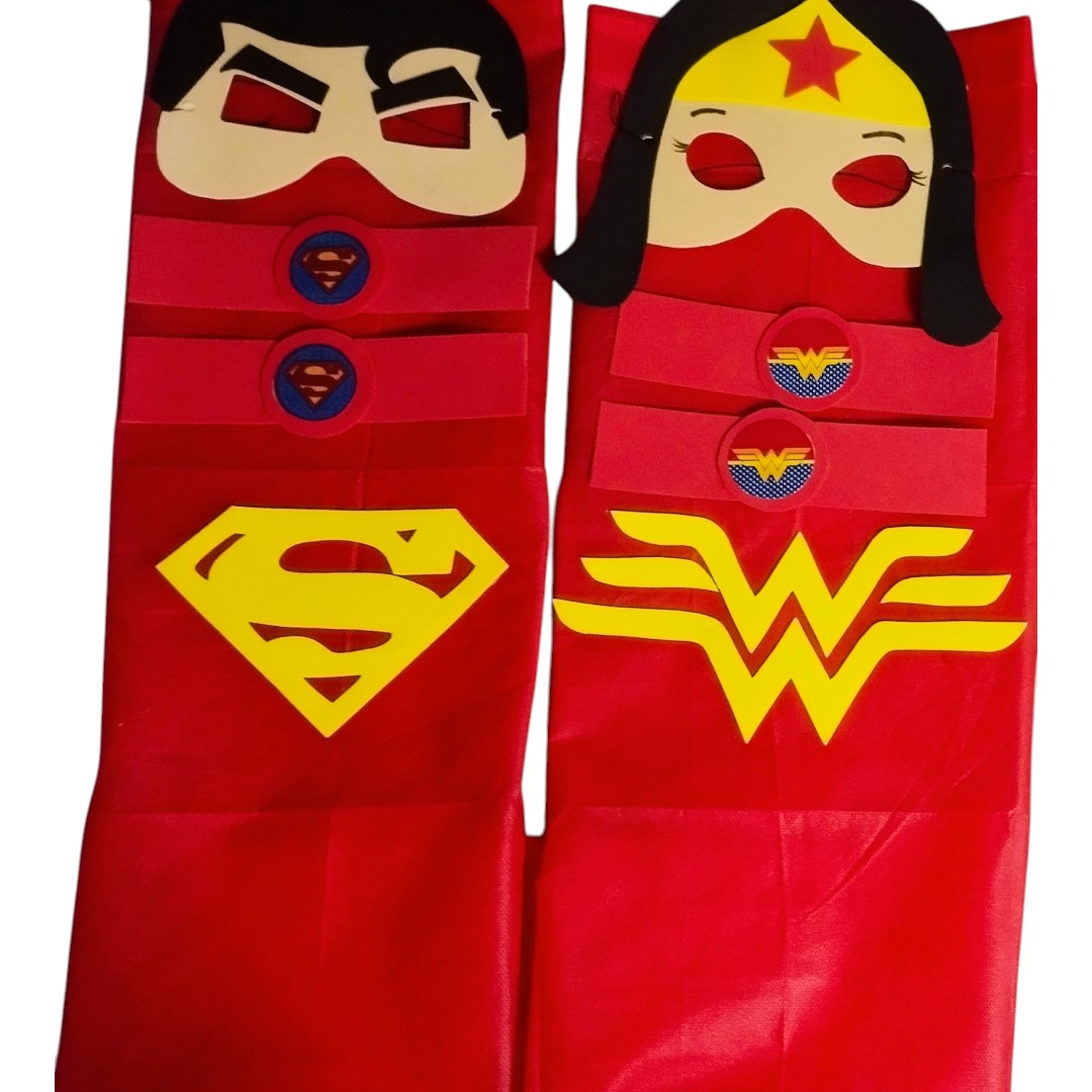 Kit Lembrancinha Liga Da Justiça Com Capa De TNT e 2 braceletes de EVA Para Lembrancinha de Festa InfantilCom 10 Unidades - Imagem 2