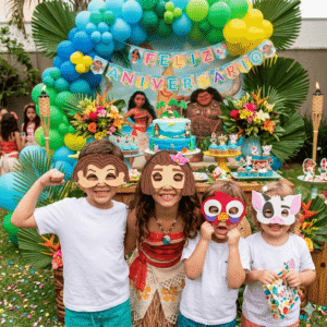 Máscaras Moana Em Eva Para Lembrancinha De Festa Infantil Com 10 Unidades