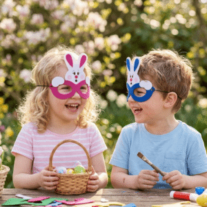 Máscaras Coelhinho/Coelho Da Páscoa Para Lembrancinha De Festa E Evento Infantil Com 10 Unidades
