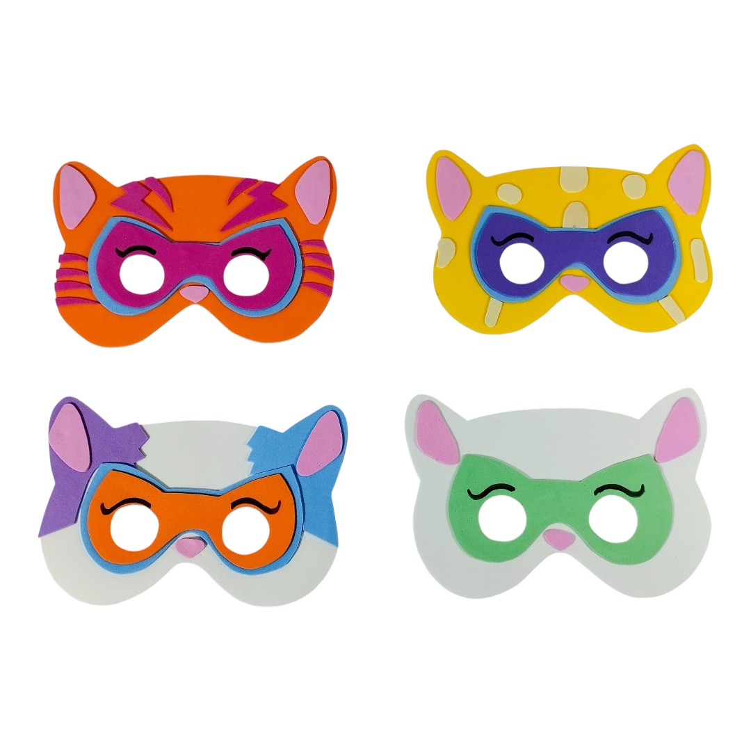 Máscaras Super Kitties Em Eva Para Lembrancinha De Festa Infantil Com 10 Unidades - Imagem 2
