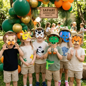 Máscaras Safari Toda Em Eva Para Lembrancinha De Festa Infantil Com 10 Unidades
